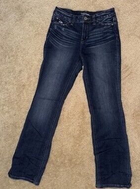 High Rise Dark Wash Stretch Boot Cut Jeans Time and Tru size 7